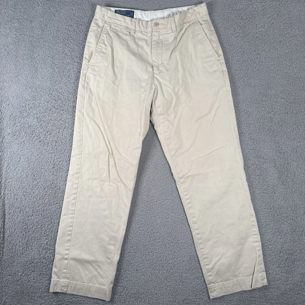 Polo Ralph Lauren Preston Pant Mens 32x32 (32x30) Tan Khaki Cotton Chino Vintage